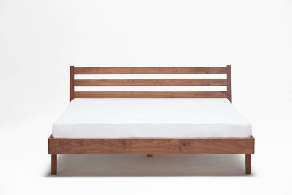 Nordic Slatted Headboard Bed (Walnut) - Nordic Natural Wood collection