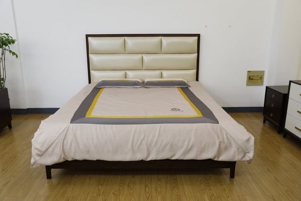 Modern Luxury Bed with Upholstered Panel Headboard - Modern Luxury collection
