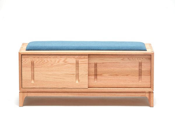 Nordic Storage Shoe Bench with Cushion - Nordic Natural Wood collection