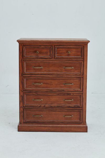 American Oak 2-over-4 Drawer Tall Chest - American Oak collection