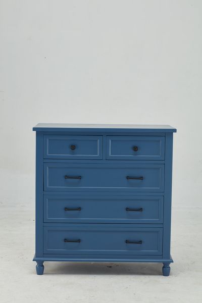 American Blue Painted 5-Drawer Chest - American Oak collection