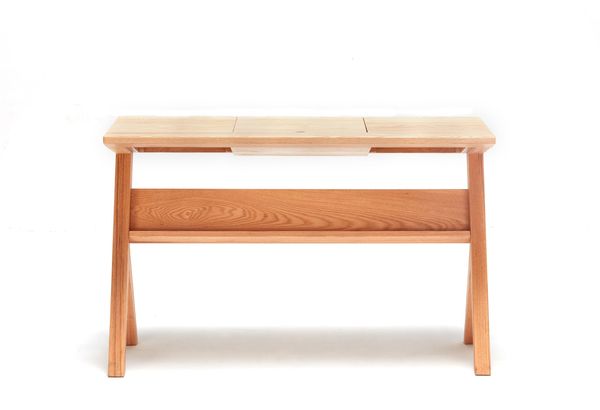 Nordic Vanity Desk with Flip-up Mirror - Nordic Natural Wood collection